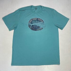 Izod Saltwater Brewing The Deep Drop Graphic T-shirt Men XL Blue Short Sleeve